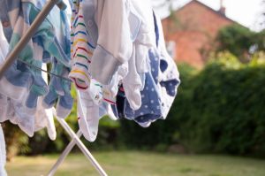 an indoor clothesline