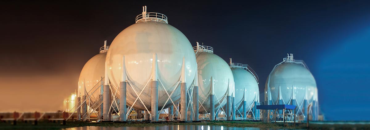 Gas storage at night time