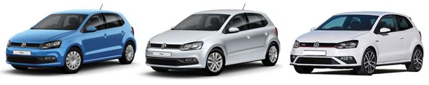 VW polo range of vehicles