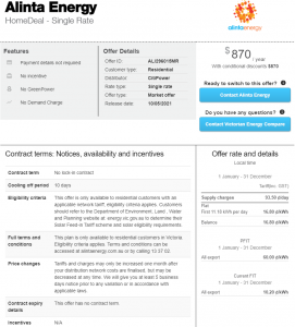 Alinta Energy Price Fact Sheet VIC