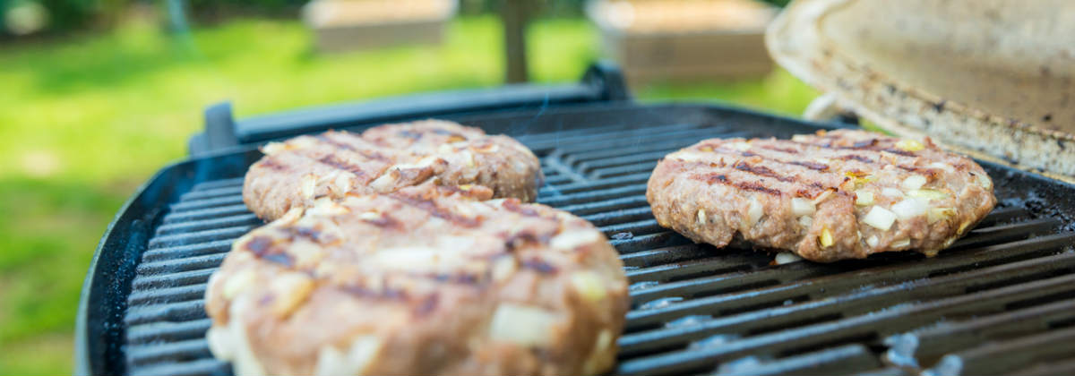 burgers on a grill