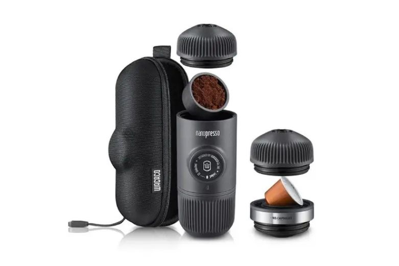 A portable pod coffee machine