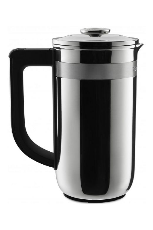 A hand press coffee maker