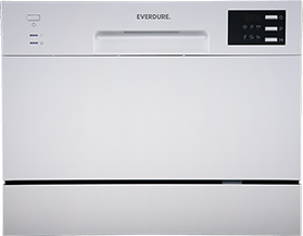 everdure wels 2.5 star 55cm white countertop dishwasher