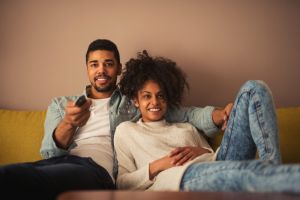 Couple watching TV