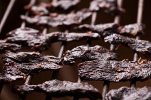 Beef jerky in dehydrator