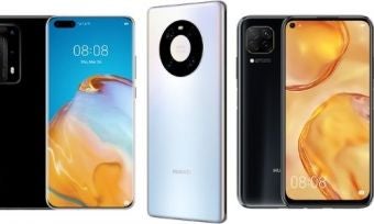 A selection of Huawei phones