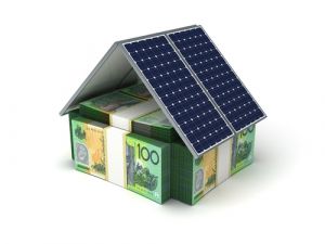 Solar panels with money