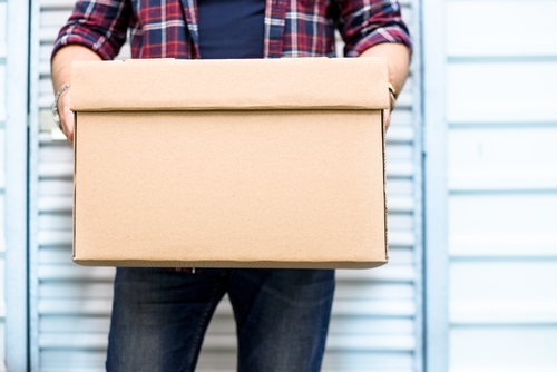 man holding box