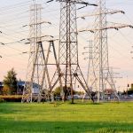 Field of pylon. Sunset. - Image