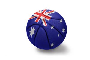 basketball ball with the colored national flag 