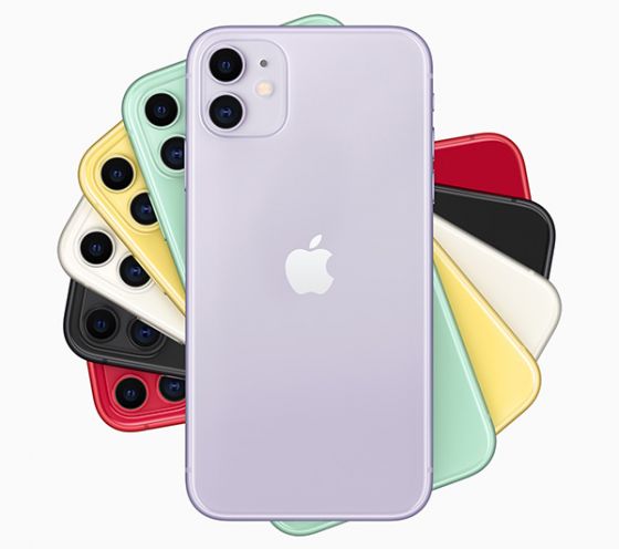 iPhone 11 in six different colours