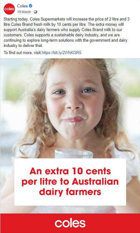 Coles milk ad