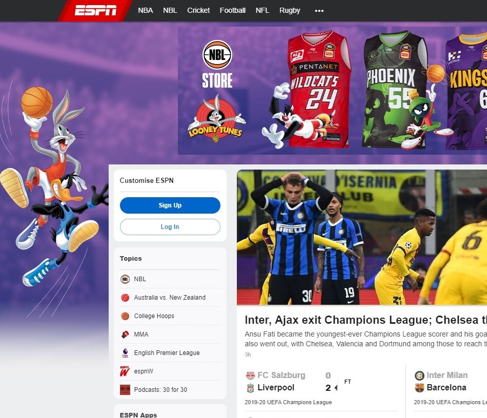 ESPN regisztráció