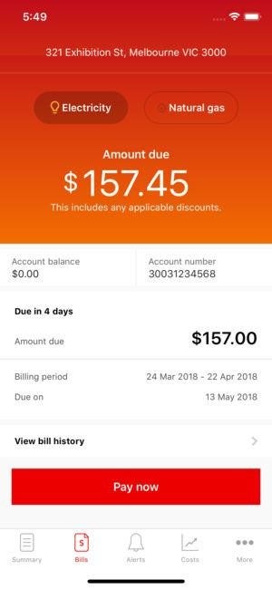 Origin Energy app screenshot