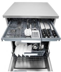 dishwasher with top cutlery drawer