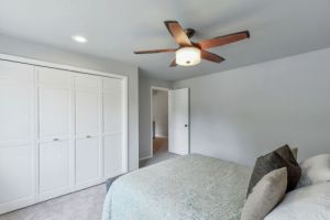 Modern bedroom interior ceiling fan
