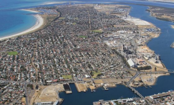 Adelaide city aerial view