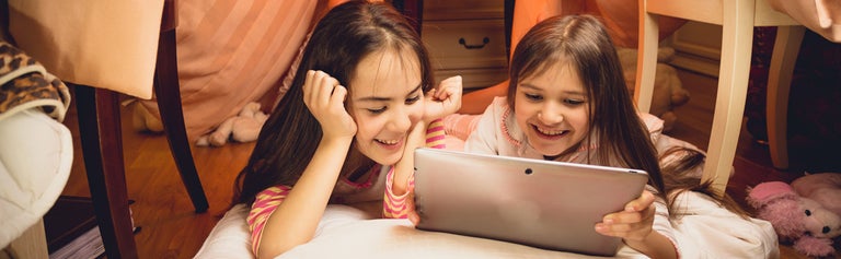 Kids streaming shows and movies on tablet
