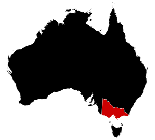 Map of Australia with Victoria highlighted