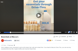 McDonald’s offers bread and milk 