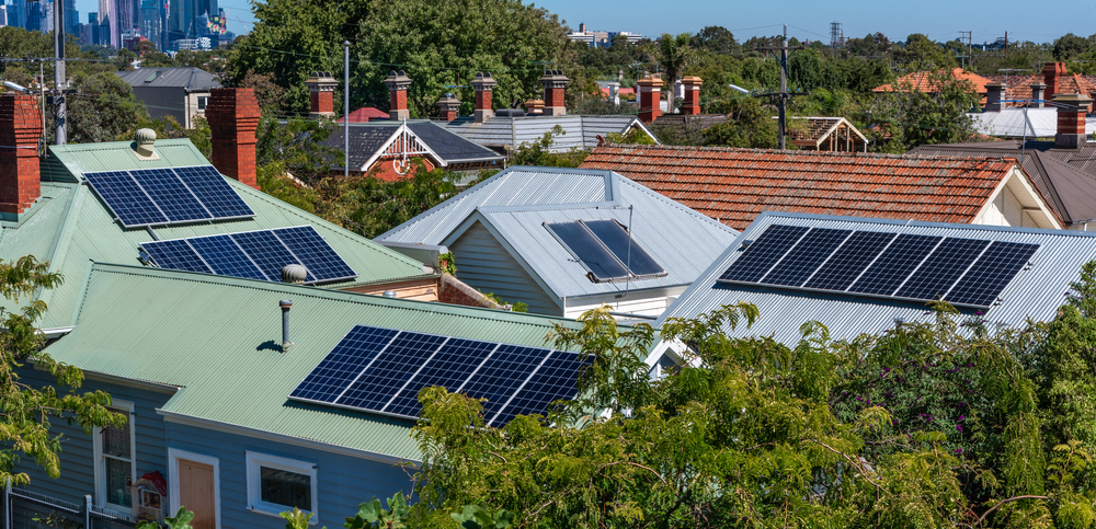 Solar panels on roof