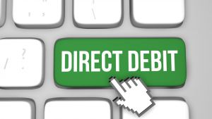 Direct debit on computer keyboard