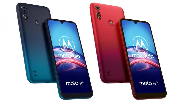 Moto e6s in blue and red 