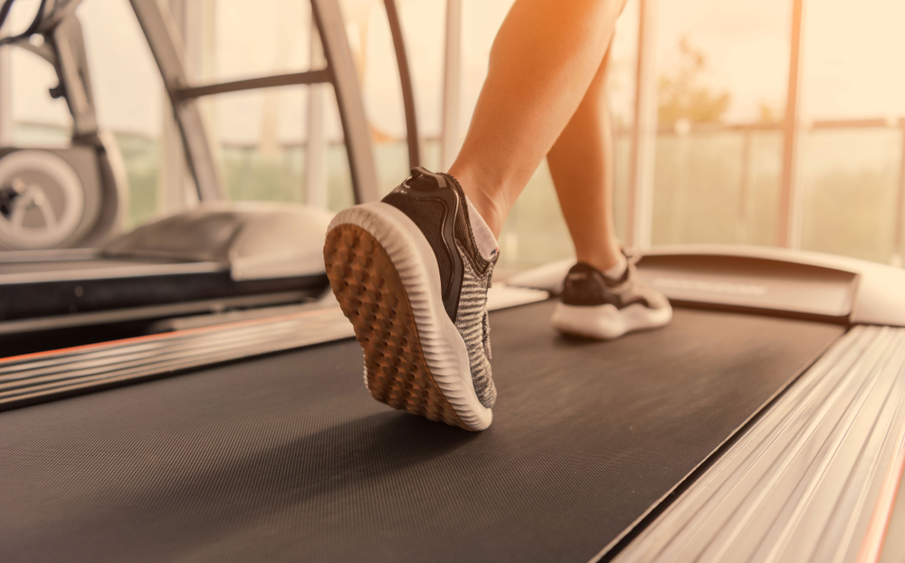 Walking on treadmill