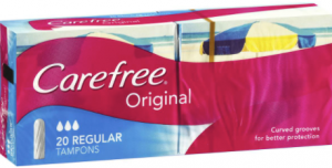 Carefree tampons and sanitary pads review