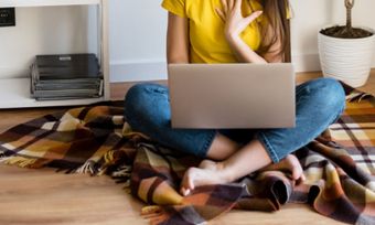 Woman using laptop