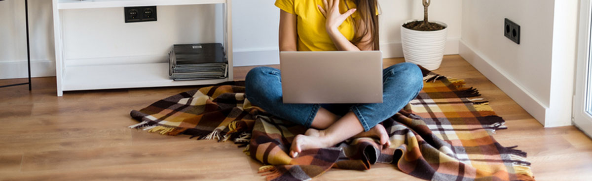 Woman using laptop