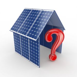 solar panels with question mark