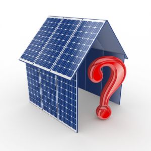 solar panels with question mark