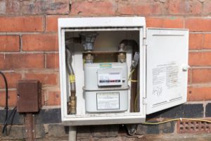 Gas meter on external house wall