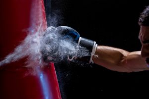 Boxing with punching bag