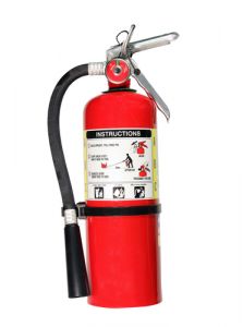 fire extinguisher on white background