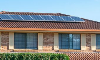 Home with solar panels on roof