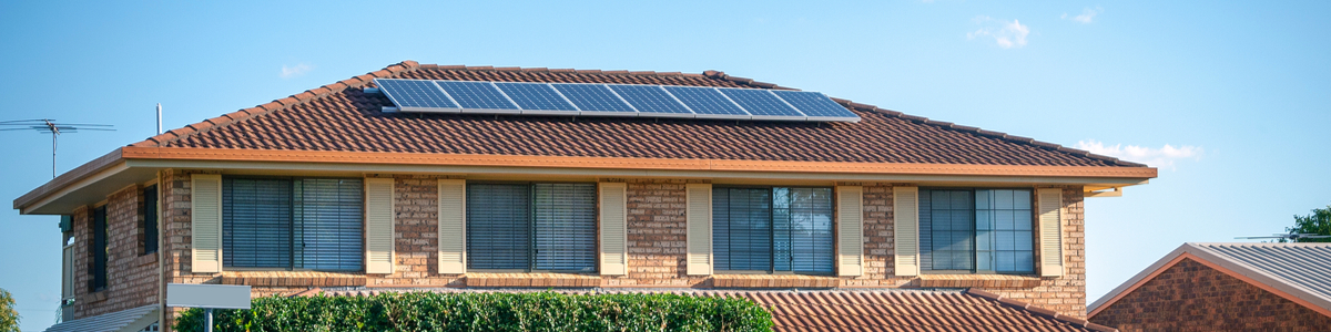 Home with solar panels on roof