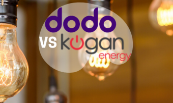 Light bulbs with dodo and kogan energy logos