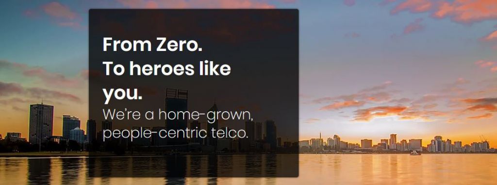 Image from Zero Mobile site, 'From Zero to heroes like you'