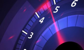 Speedometer representing NBN speed