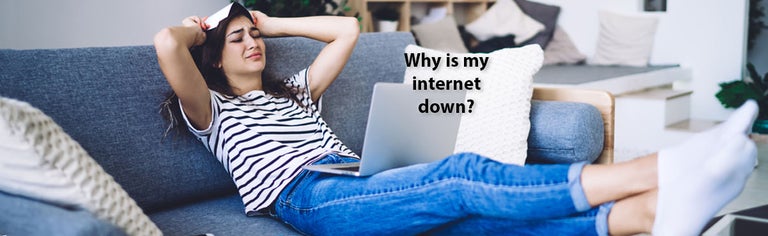 Woman upset at internet outage