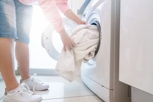woman using dryer 