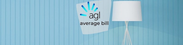 Light blue wall with lamp and agl logo in foreground