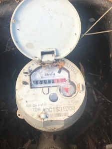 Itron water meter box with lid open