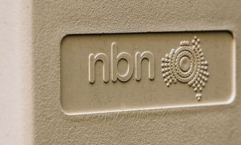 Closeup of NBN connection box outside home