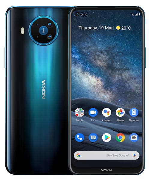 Front and back of Nokia 8.3 5G phone