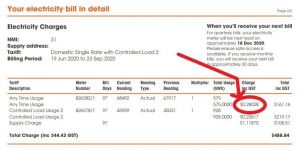 Alinta Energy bill example usage rates