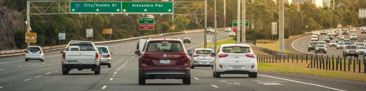 cars on victoria motorway